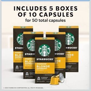 Starbucks by Nespresso Original Line Blonde Roast Espresso 50 count 2/13/27